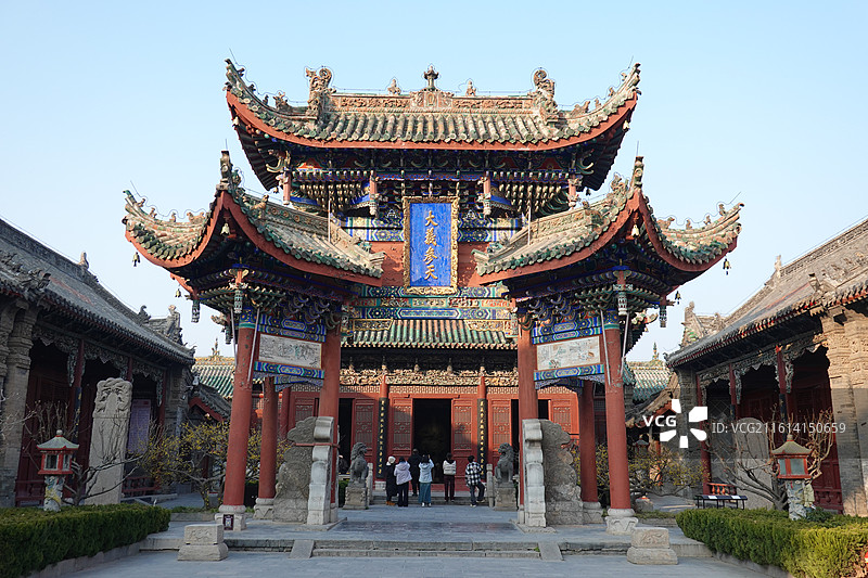 河南省开封市开封山陕甘会馆关庙关帝庙：大义参天牌楼牌坊图片素材