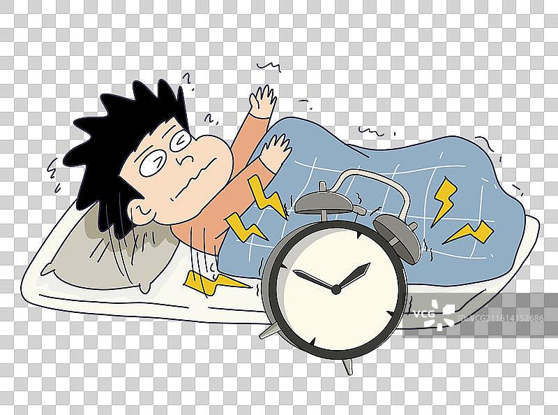 被闹钟吵醒的人物图片素材