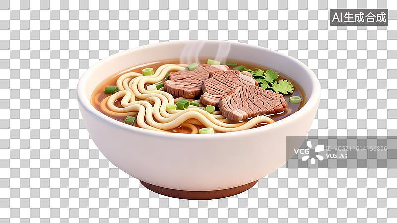 【AI数字艺术】美味牛肉拉面特写 热气腾腾牛肉汤面图片素材