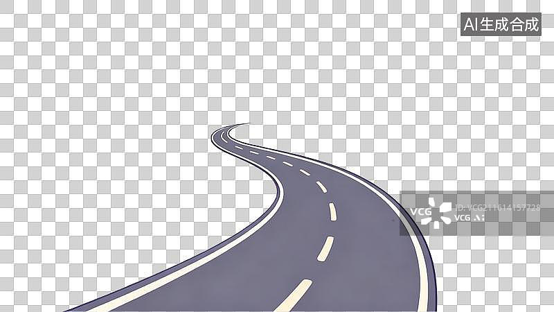 【AI数字艺术】蜿蜒公路 道路延伸远方  蜿蜒向前的希望之路 通往未来的无限延伸图片素材
