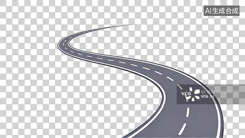 【AI数字艺术】蜿蜒公路 道路延伸远方  蜿蜒向前的希望之路 通往未来的无限延伸图片素材