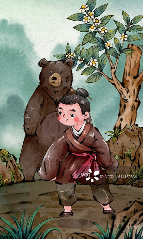 中医养生运动健身五禽戏-熊戏图片素材