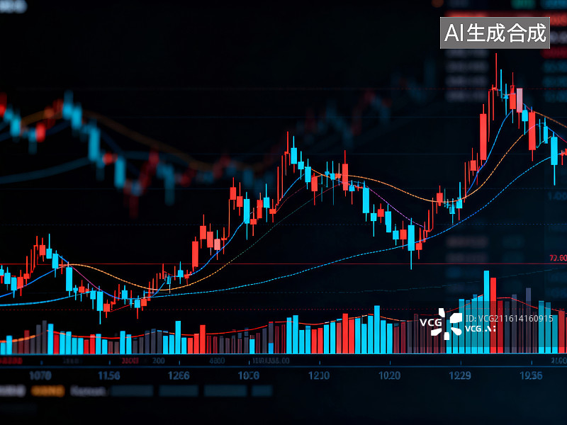 【AI数字艺术】金融股票市场交易图表图片素材
