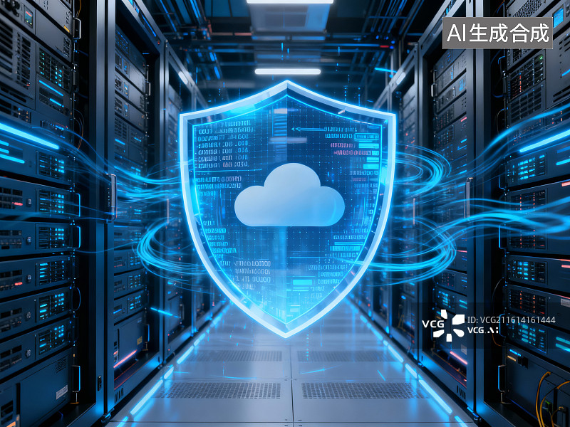 【AI数字艺术】数据中心数字安全防护图片素材