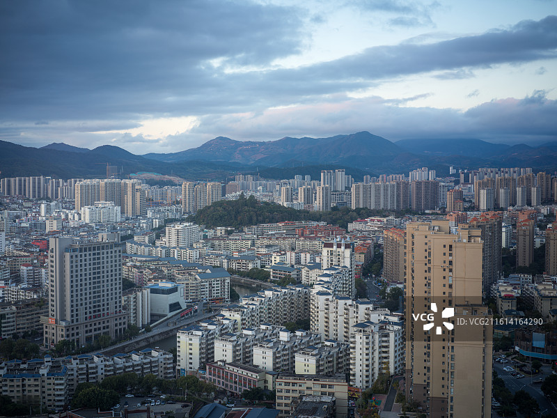 福建省泉州市德化县城市晨景图片素材