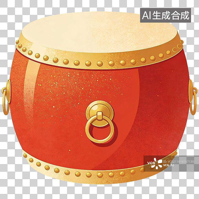 【AI数字艺术】红鼓插画图片素材