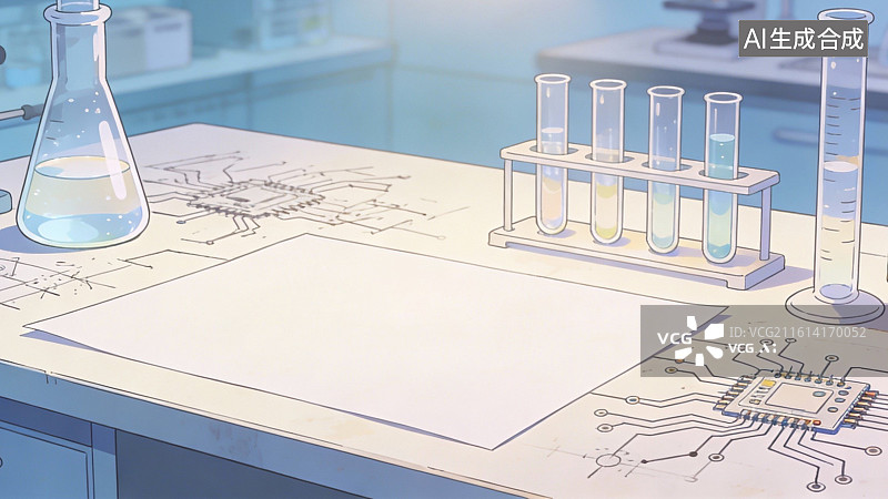 【AI数字艺术】实验室中的化学与电路实验图片素材