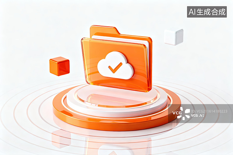 【AI数字艺术】云存储文件夹图标图片素材