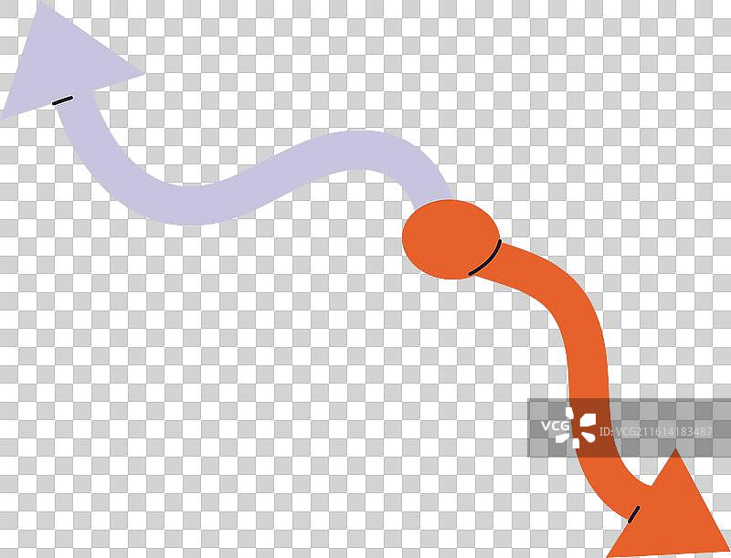 弯曲的时钟指针，色彩鲜艳，顺时针方向图片素材