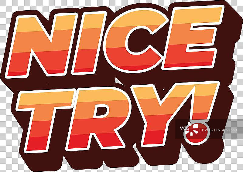 3D风格的“不错尝试”文字效果，色彩鲜艳图片素材