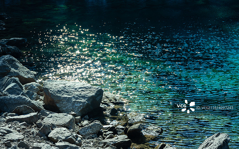 九寨沟五彩池图片素材