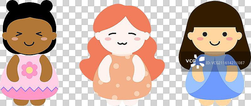 不同种族和肤色的可爱女婴图片素材