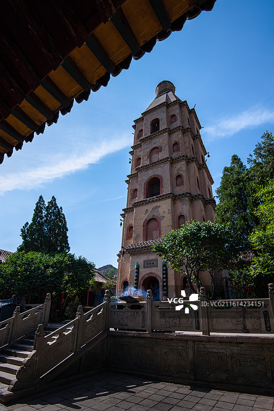 宁夏贺兰山东麓的‌北武当庙多宝塔图片素材