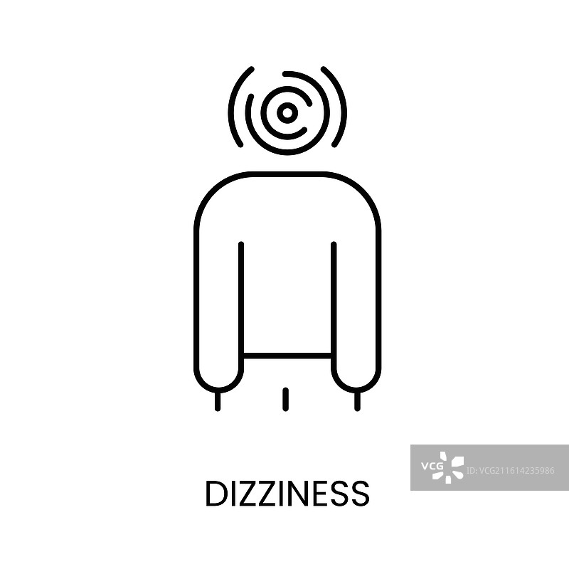 糖尿病症状头晕线条图标图片素材