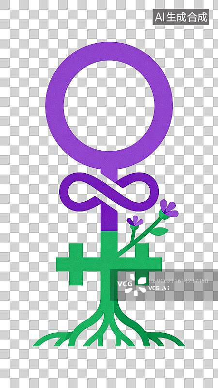 【AI数字艺术】妇女节：女性符号生花长根，无限里是她的盛放姿态图片素材