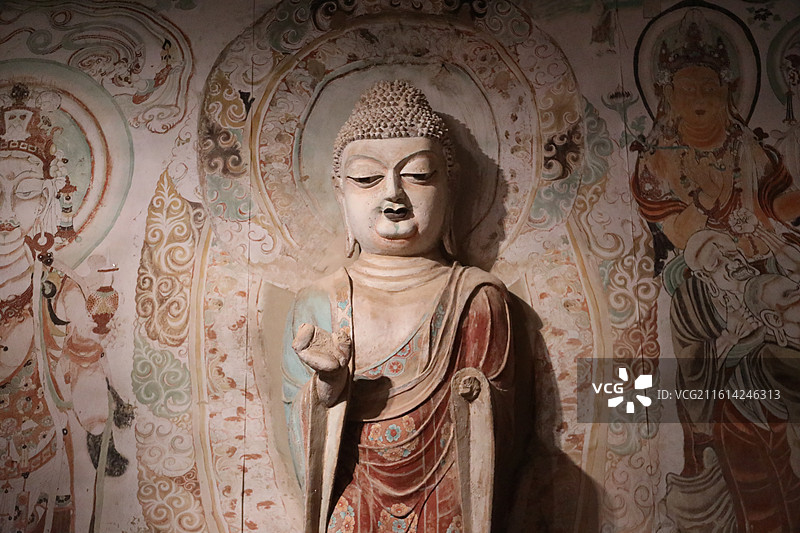 莫高窟第158窟涅槃窟（4/5复制）——过去世迦叶佛图片素材