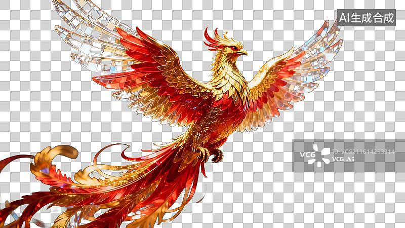 【AI数字艺术】绚丽凤凰展翅飞翔图片图片素材