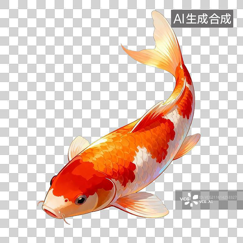 【AI数字艺术】色彩斑斓的锦鲤游动姿态图片素材