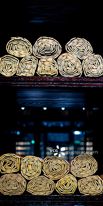 山东济宁曲阜孔子博物馆竹简文物藏品特写镜头图片素材