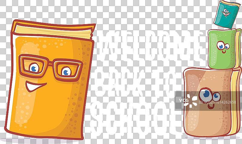 开学季横幅或海报，卡通风格，时尚有趣图片素材