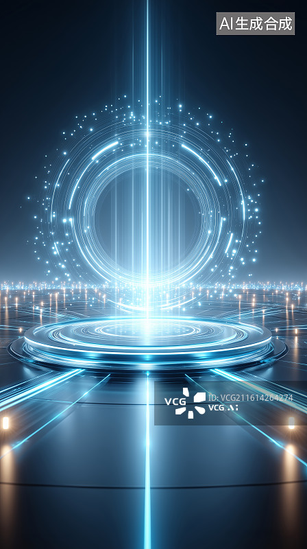 【AI数字艺术】未来科技光路场景图片素材