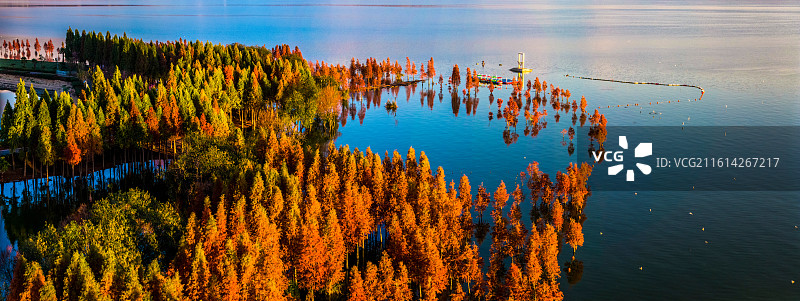 云南省玉溪市江川区星云湖天使之翼码头风光图片素材