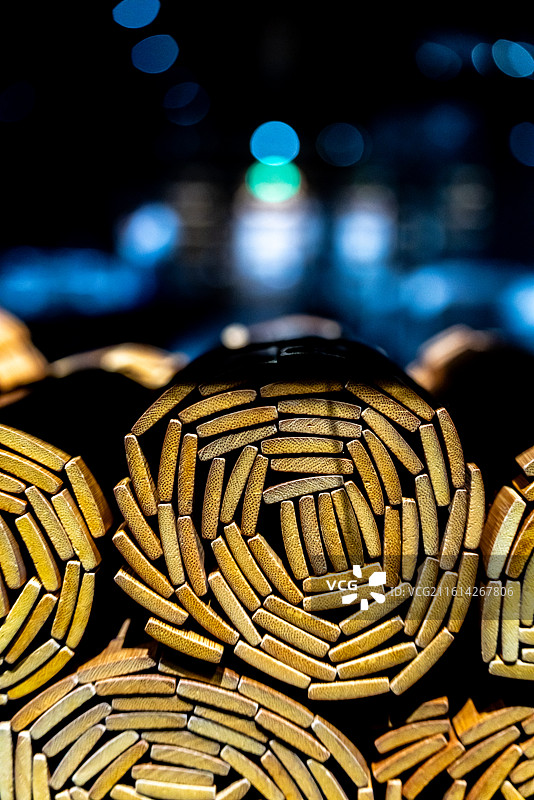 山东济宁曲阜孔子博物馆竹简文物藏品特写镜头图片素材