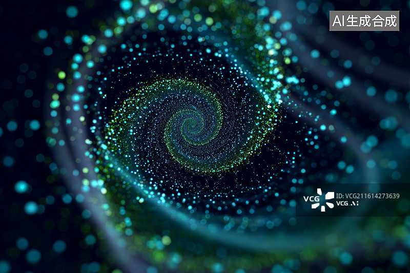 【AI数字艺术】螺旋星云状光点图案深邃宇宙背景图片素材