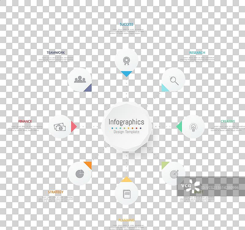信息图表 8 种选项设计元素图片素材