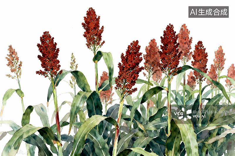 【AI数字艺术】丰收红高粱图片素材