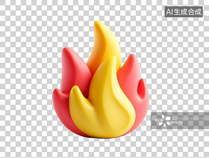 【AI数字艺术】一团红黄色火焰图片素材