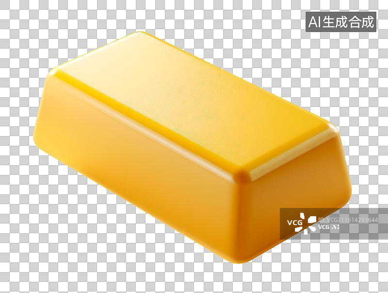 【AI数字艺术】一根卡通金条图片素材