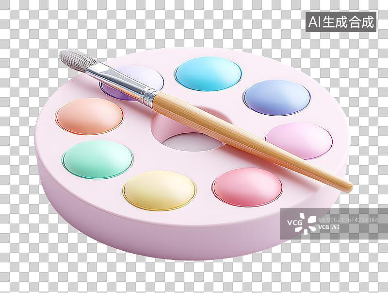 【AI数字艺术】调色板和画笔图片素材