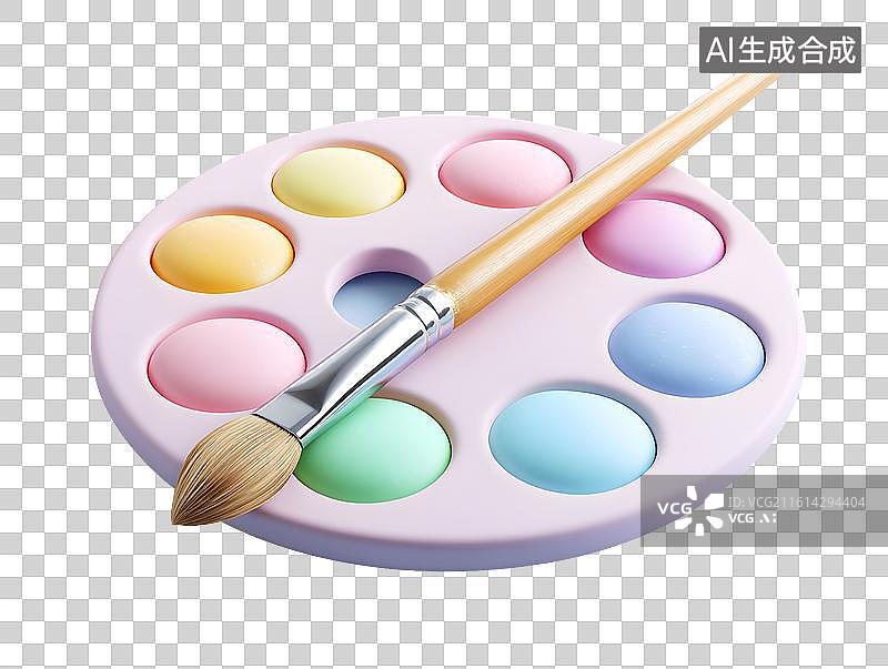【AI数字艺术】调色板和画笔图片素材