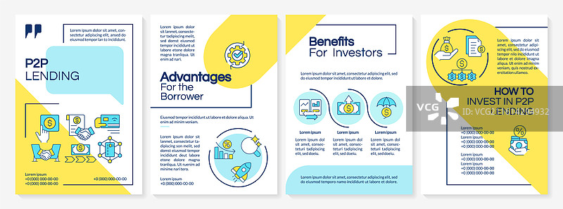p2p平台蓝黄宣传册模板图片素材
