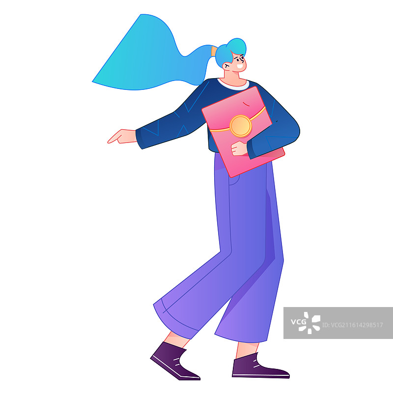 手持红包的人物庆祝春节矢量扁平渐变插画图片素材