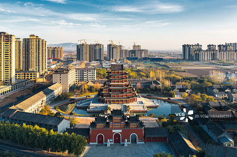 航拍禹州市中国钧瓷文化园风光图片素材