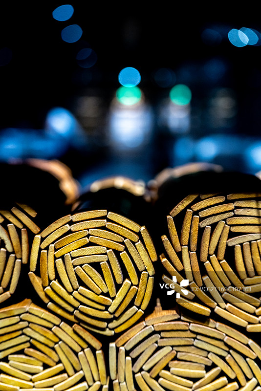 山东济宁曲阜孔子博物馆竹简文物藏品特写镜头图片素材