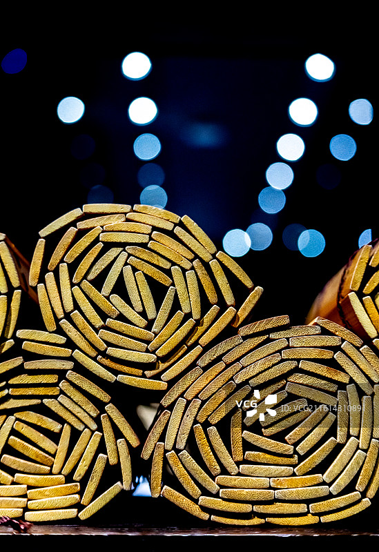 山东济宁曲阜孔子博物馆竹简文物藏品特写镜头图片素材