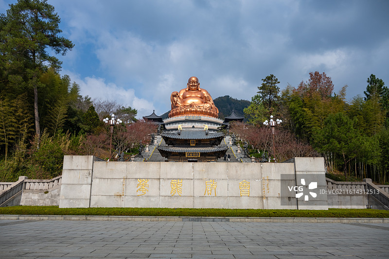 浙江宁波奉化雪窦山弥勒佛图片素材