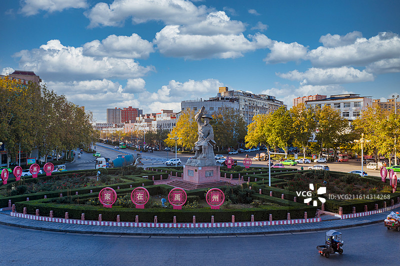 航拍禹州市大禹像风光图片素材