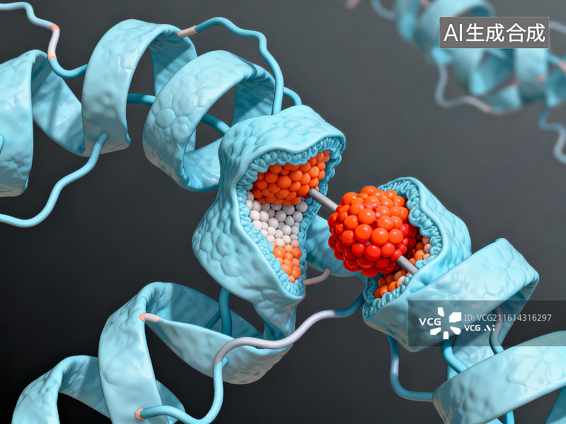 【AI数字艺术】蛋白质与底物结合的分子结构图片素材