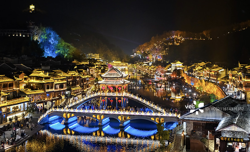 湘西凤凰夜色图片素材