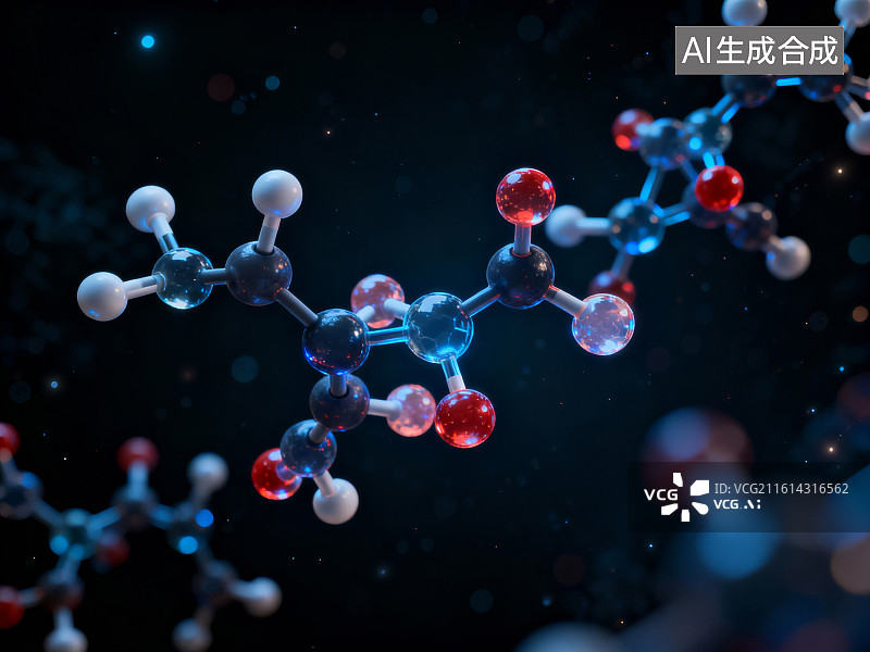 【AI数字艺术】化学分子结构示意图图片素材