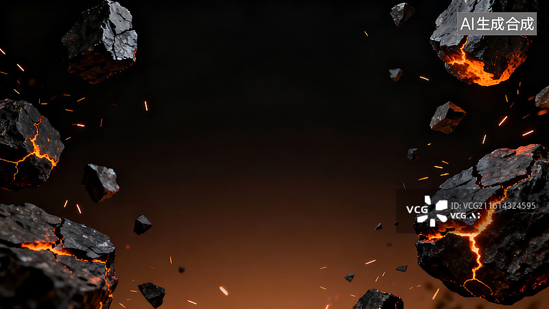 【AI数字艺术】火山岩石背景图图片素材