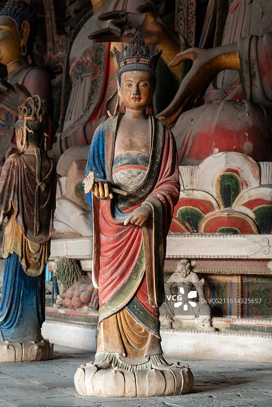 义县奉国寺大雄殿内辽代佛像侍女像图片素材