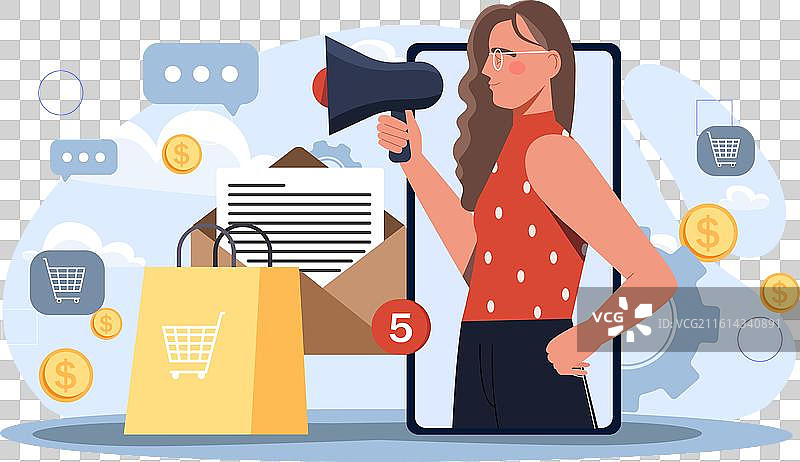 促销打折的年轻女子图片素材