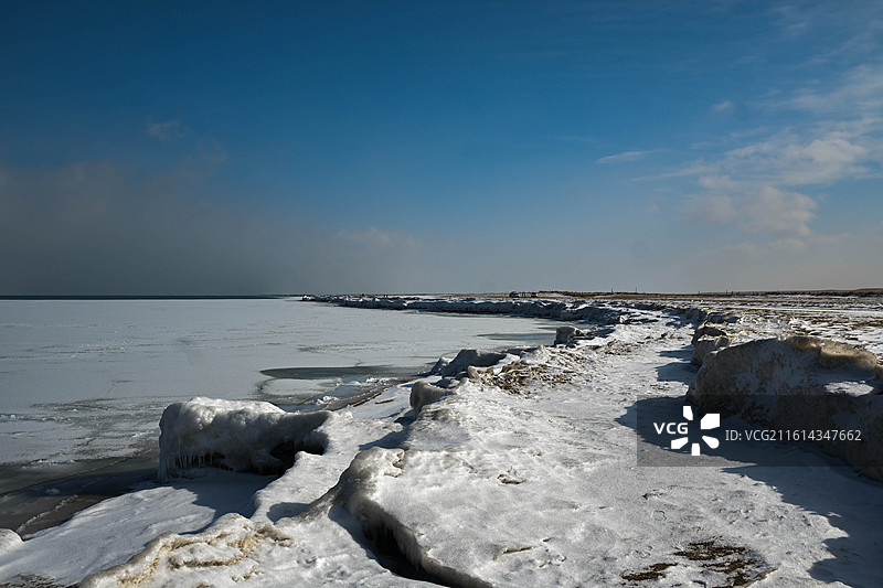冬天青海湖之旅，冬日青海湖图片素材