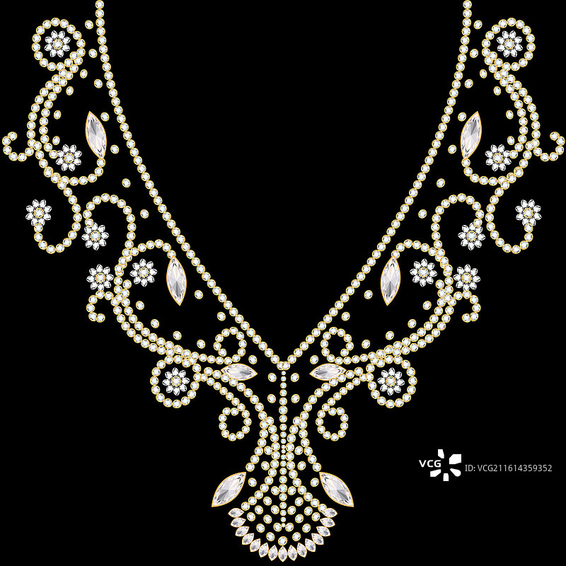 带有水钻的衣领颈饰图片素材