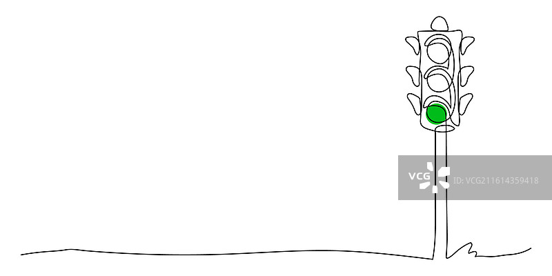 单线条绘制的交通信号灯图片素材